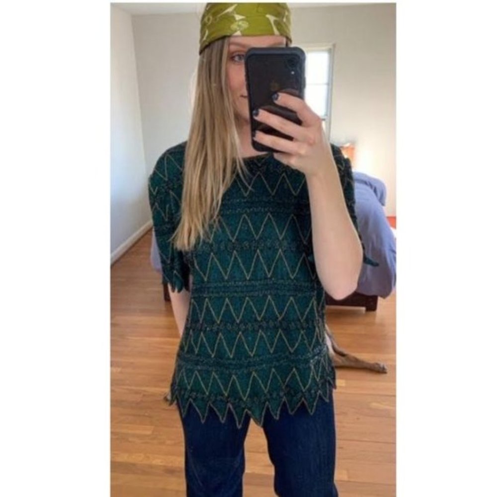 SOLD *Vintage* Silk, Beaded Top